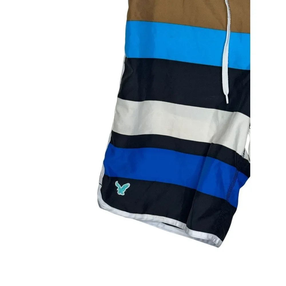 American Eagle Outfitters Men's Board Shorts Swim Trunks Drawstring Stripe Sz.30